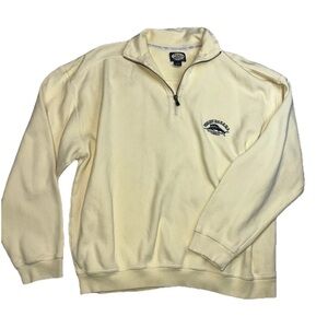 Tommy Bahama Women’s Cotton Quarter Zip Pullover Light Yellow Size Large